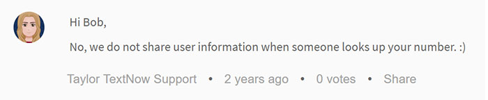 is textnow anonymous