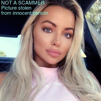 female scammer picture that was stolen from a person and is used to scam people